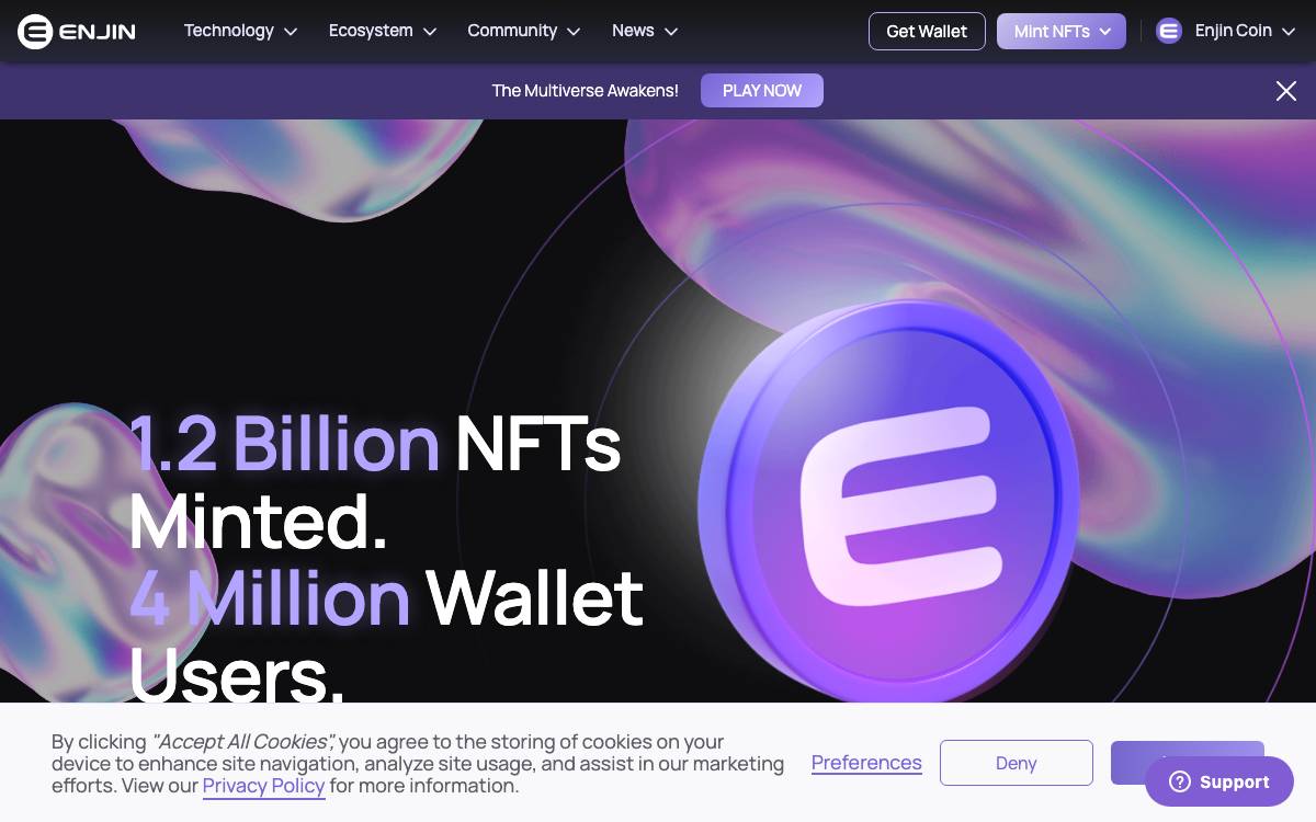 Enjin website preview