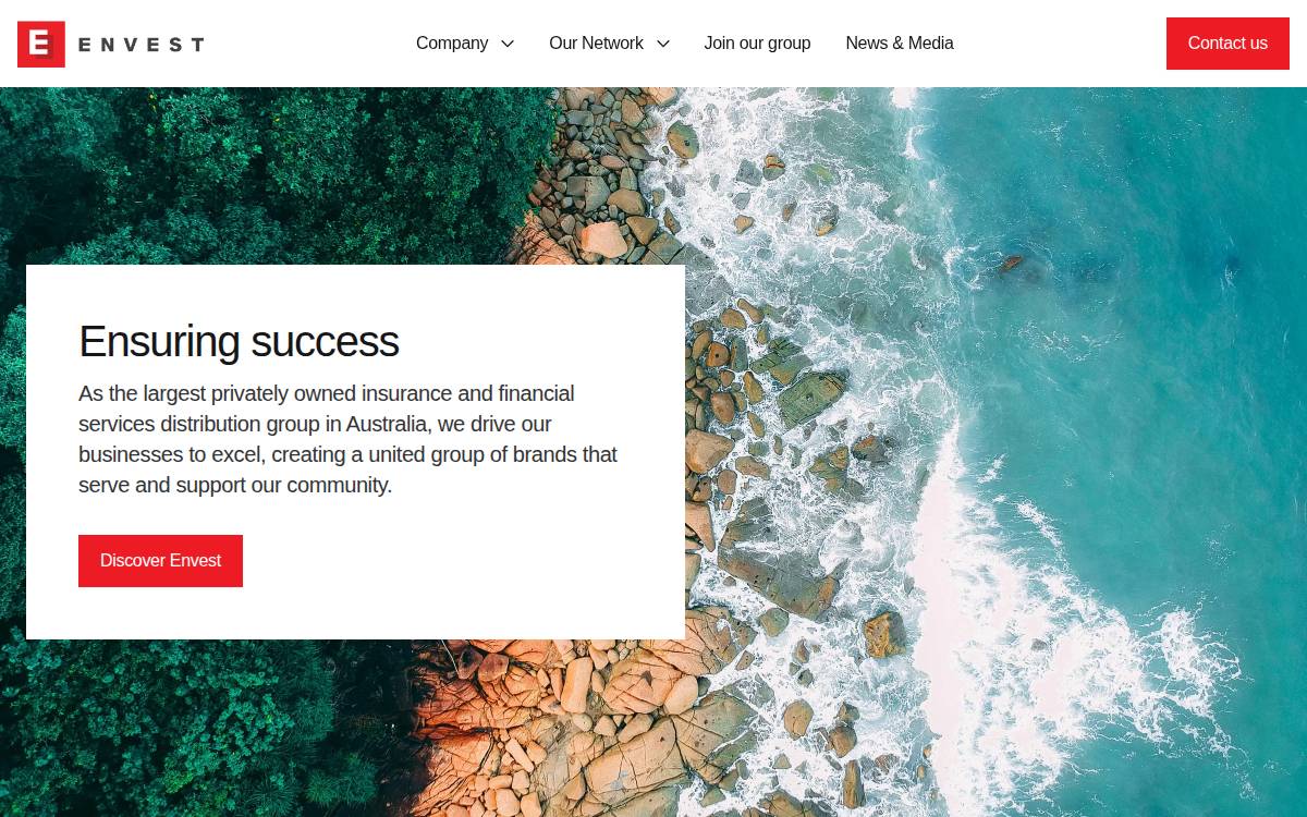 Envest website preview