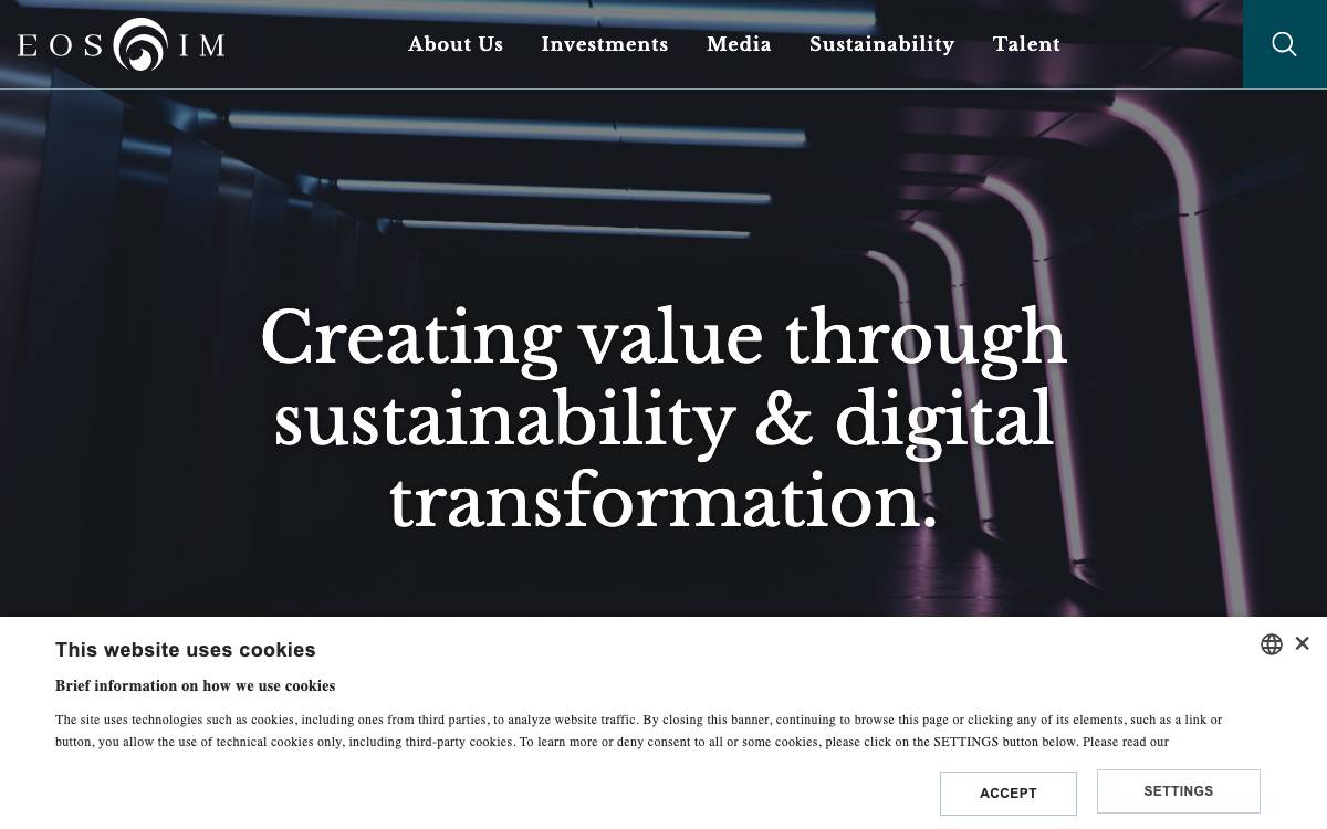 EOS Investment website preview
