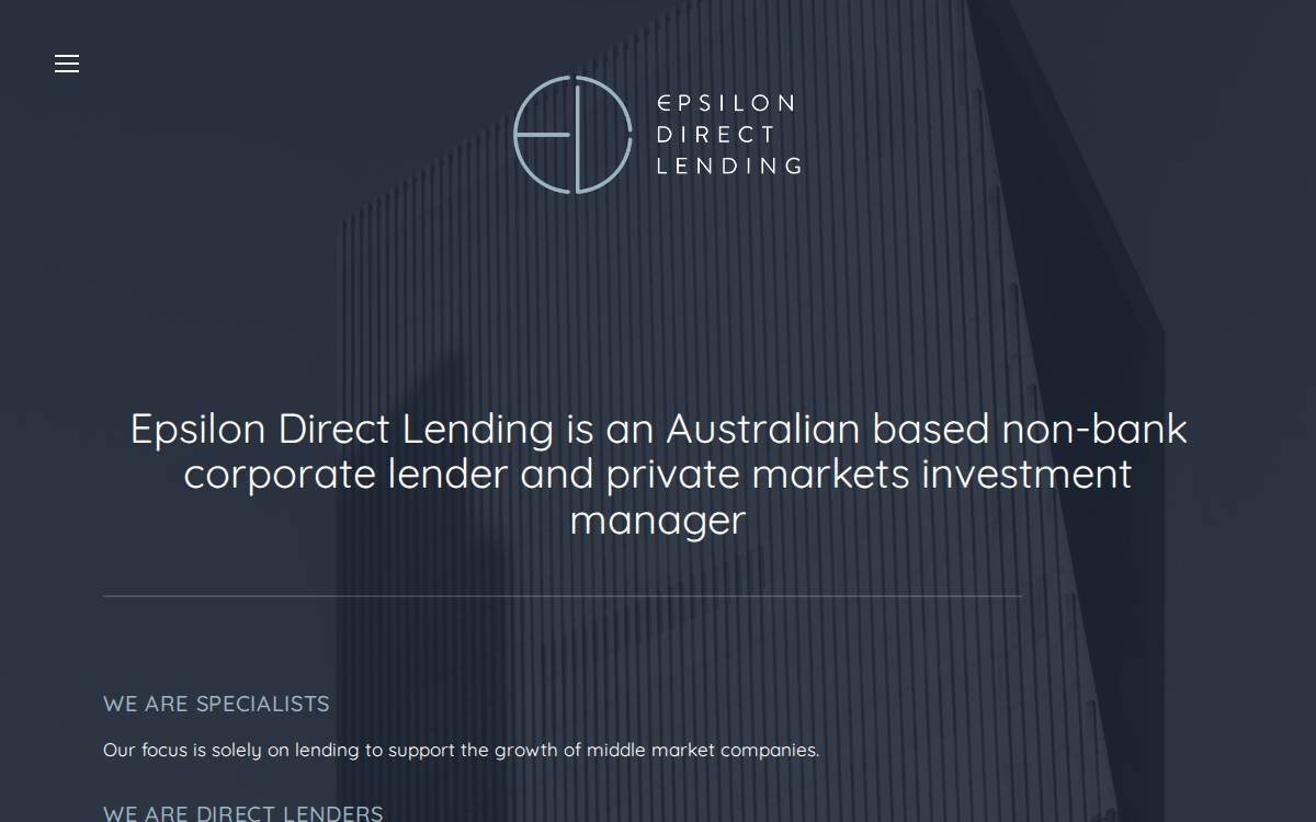Epsilon Direct Lending website preview