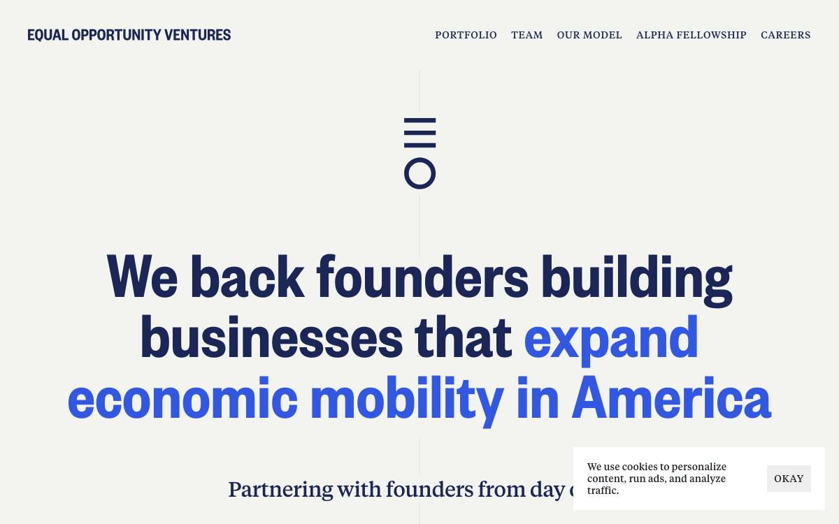 Equal Opportunity Ventures website preview