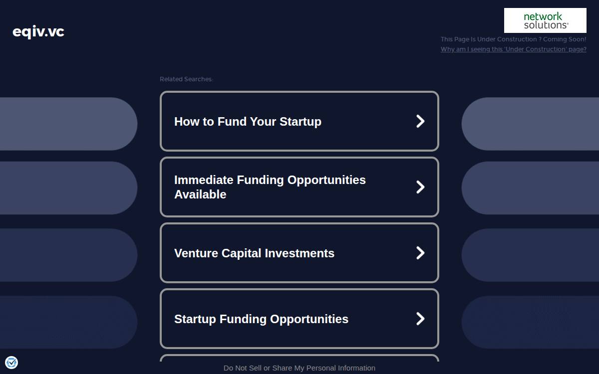 Equilibrium Impact Ventures website preview
