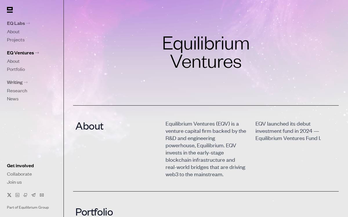 Equilibrium Ventures website preview