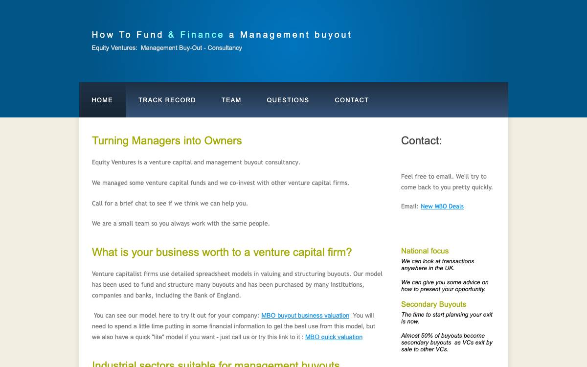 Equity Ventures Ltd. website preview