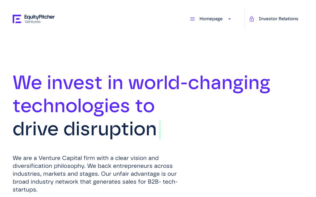 EquityPitcher Ventures website preview