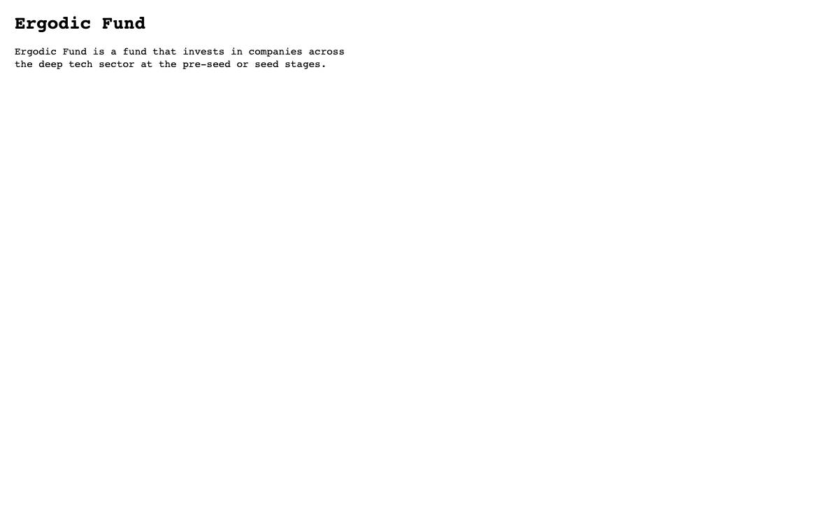 Ergodic Capital website preview