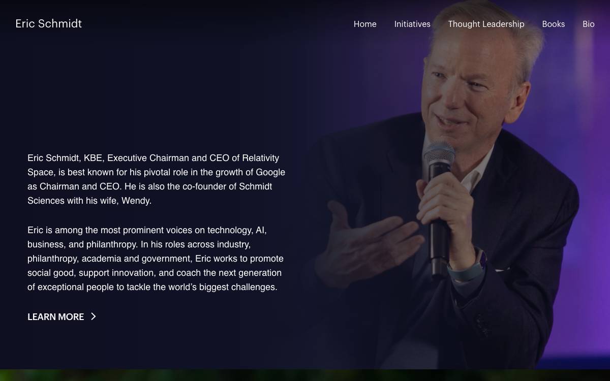 Eric Schmidt website preview