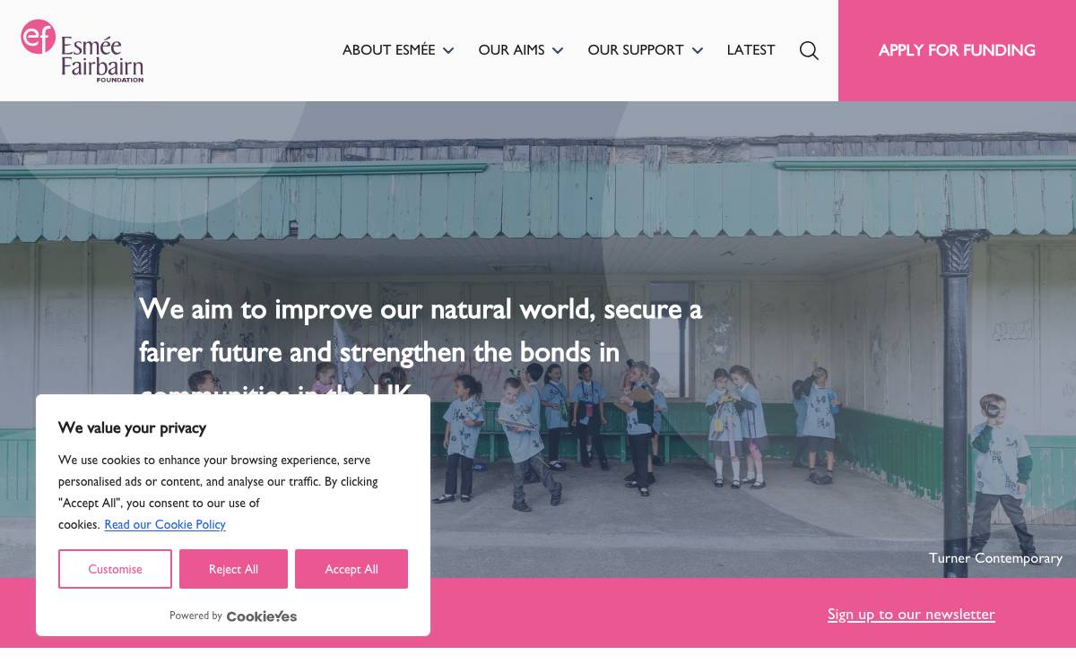Esmée Fairbairn Foundation website preview