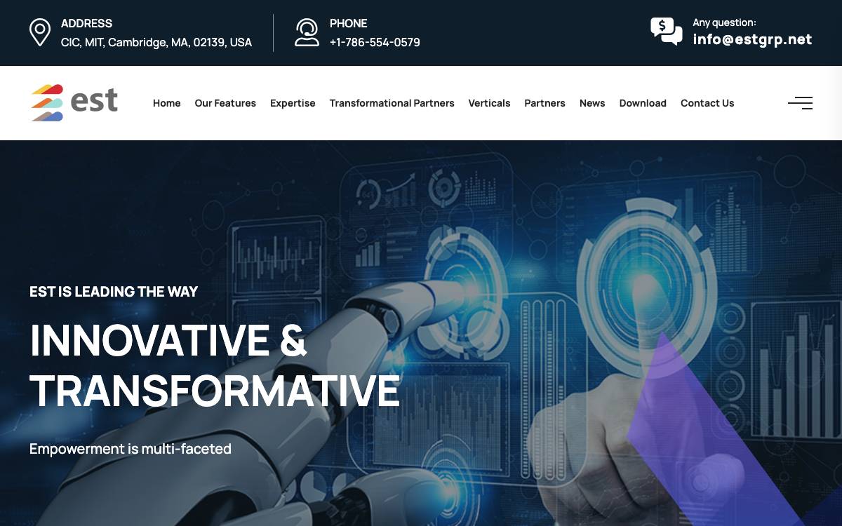 EST Global website preview