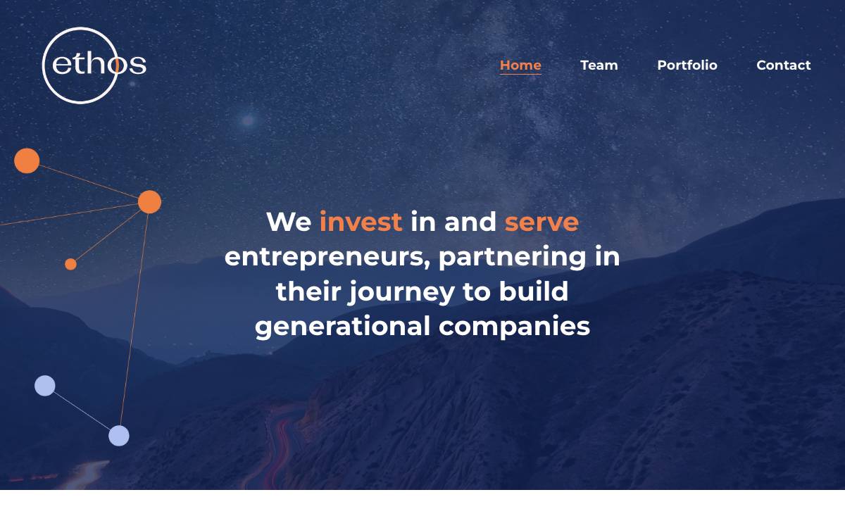 Ethos VC website preview