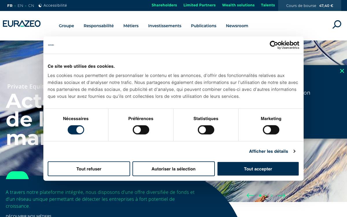 Eurazeo website preview