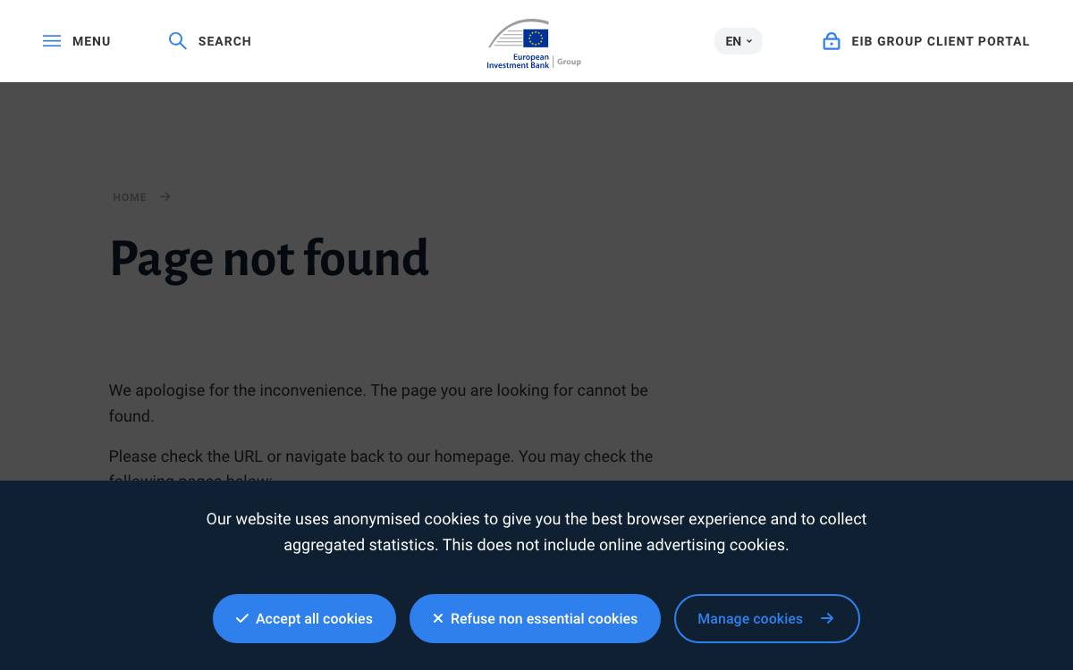 European Investment Bank website preview