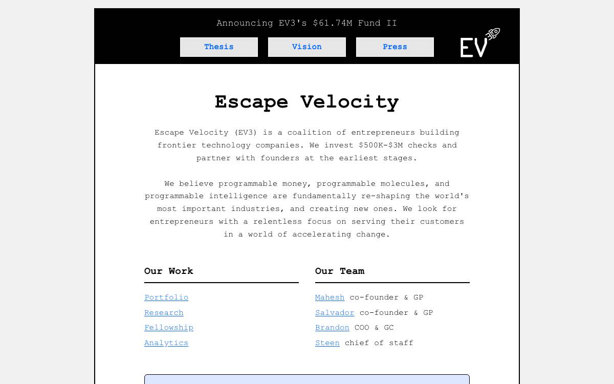 Ev3 Ventures Llc website preview