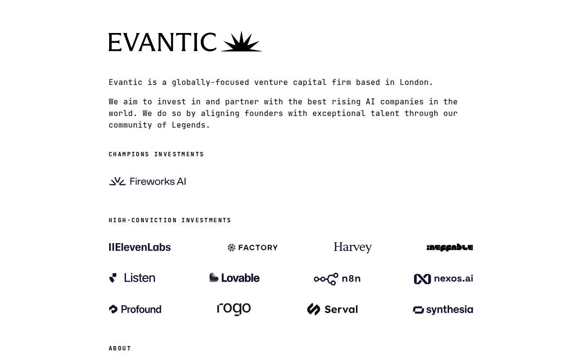 Evantic Capital website preview