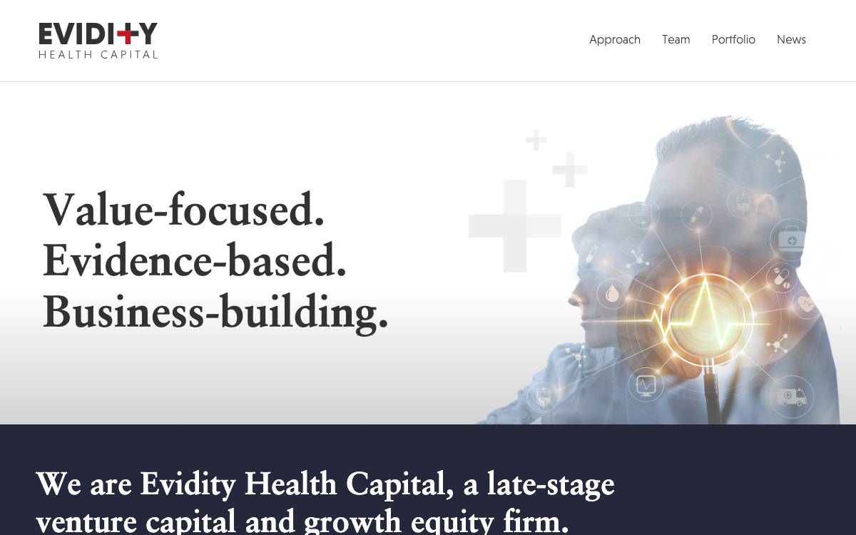 Evidity Health Capital website preview
