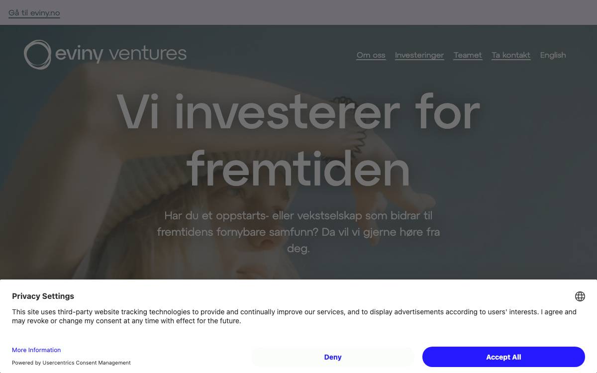 Eviny Ventures website preview
