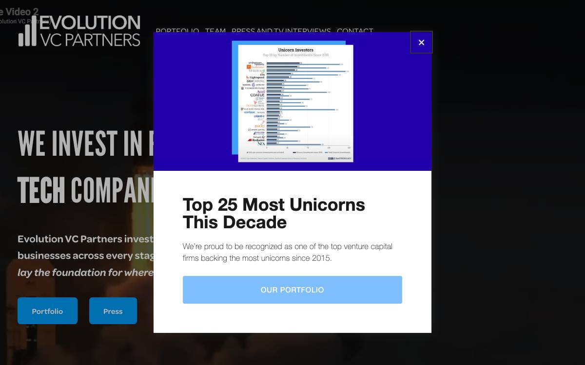 Evolution VC Partners website preview