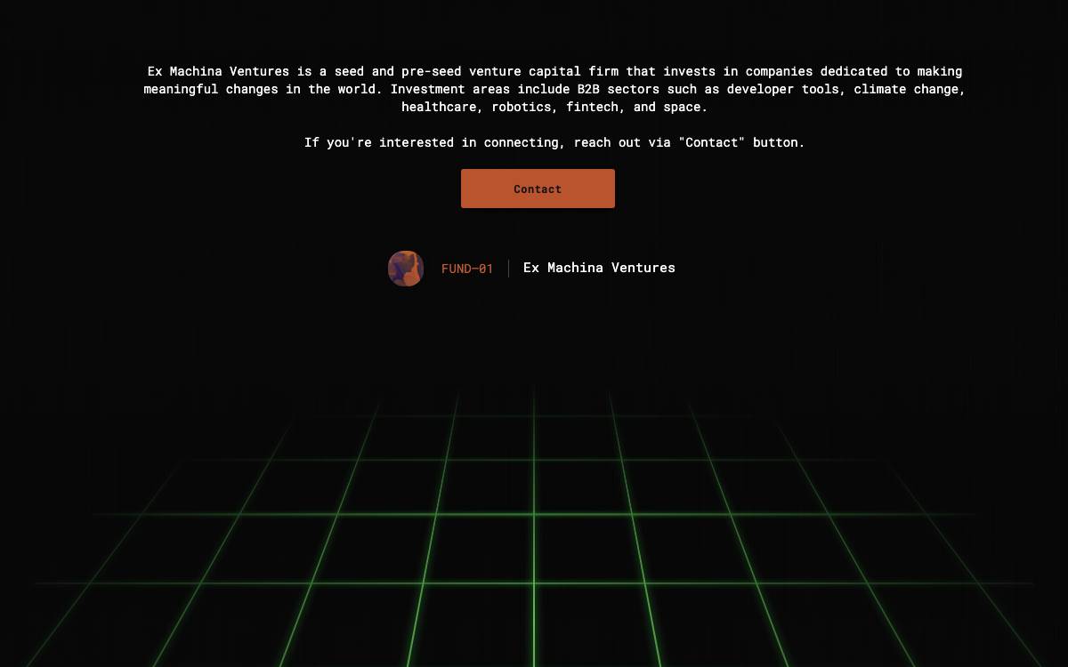 Ex Machina Ventures website preview