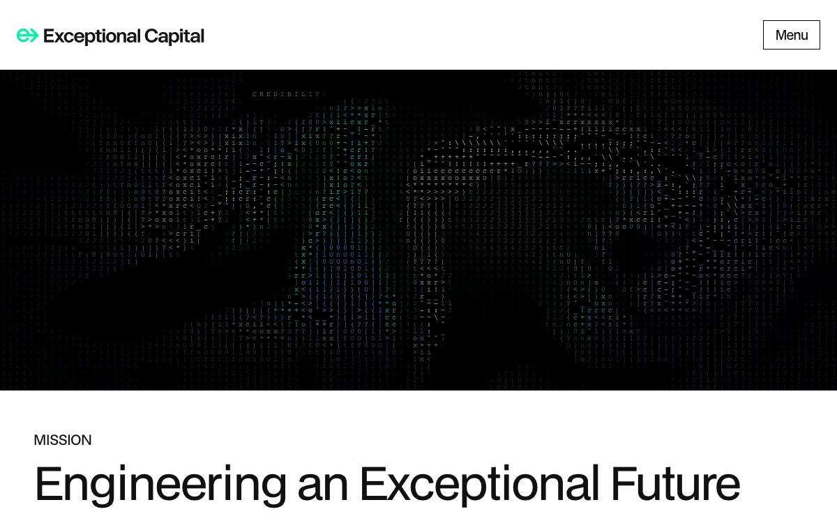 Exceptional Capital website preview