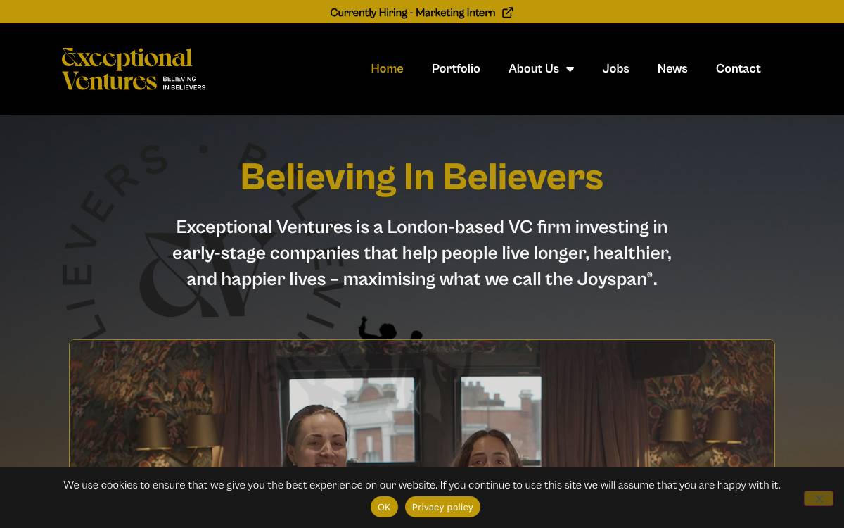 Exceptional Ventures website preview