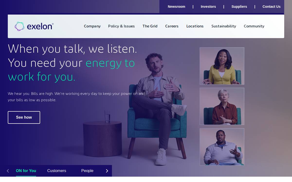 Exelon website preview