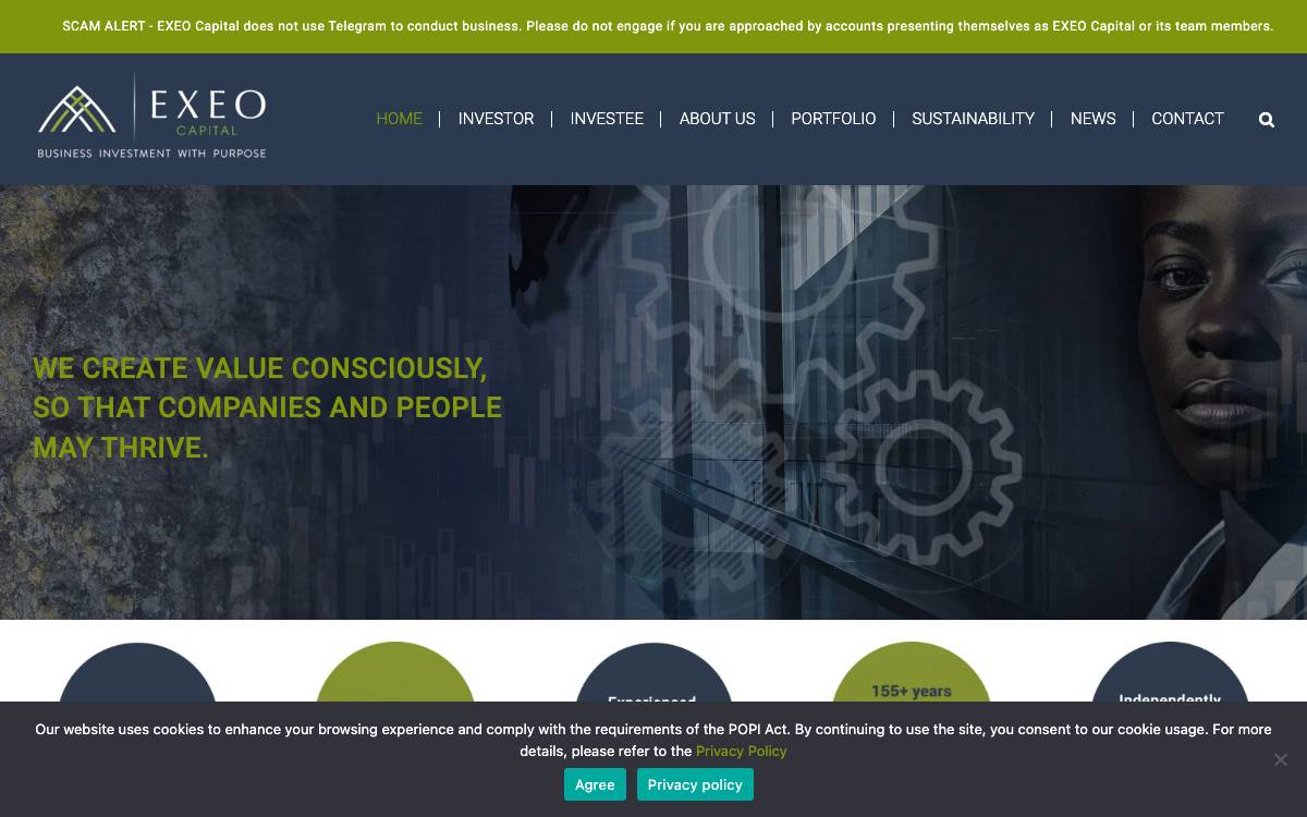 Exeo Capital website preview