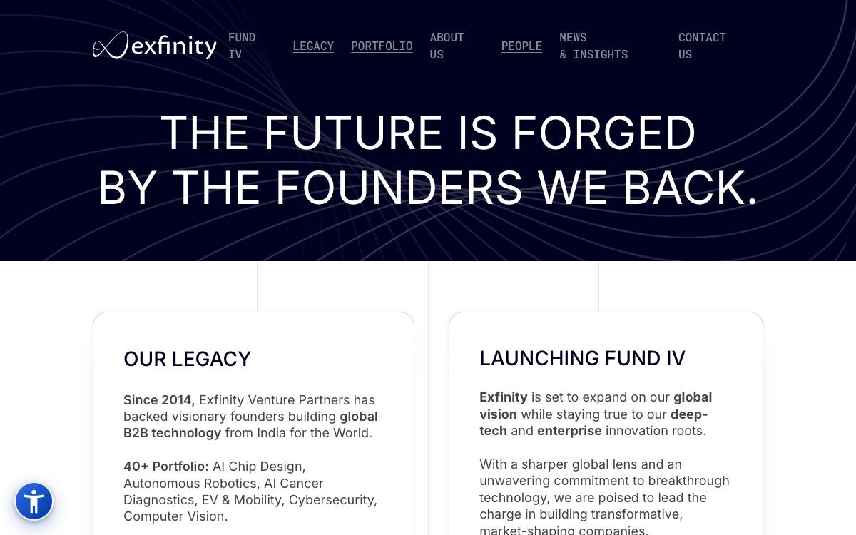 Exfinity Ventures website preview