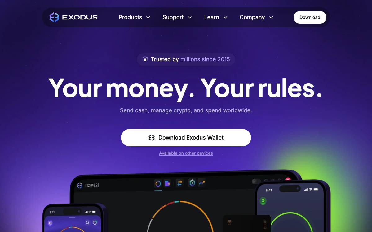 Exodus customer service contacts website preview
