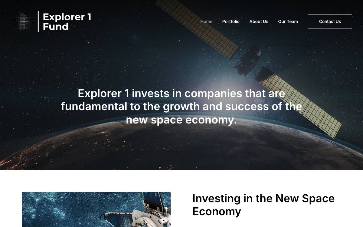 Explorer 1 Fund website preview