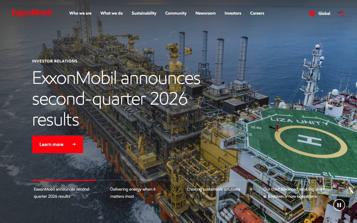 ExxonMobil Ventures website preview