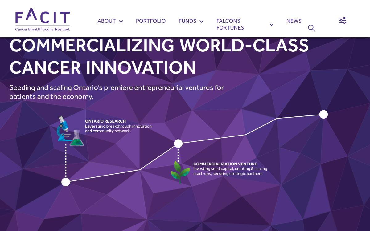 FACIT (Fight Against Cancer Innovation Trust) website preview