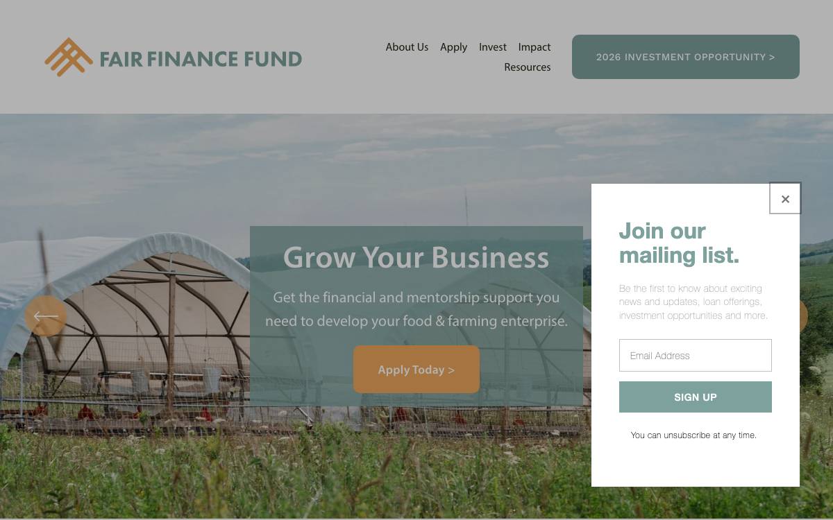 Fair Finance Fund website preview
