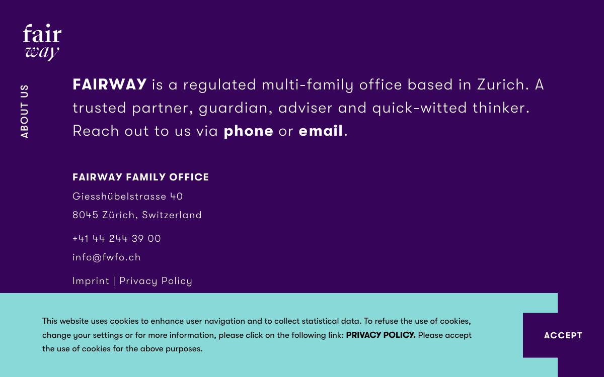 Fairway Family Office AG website preview