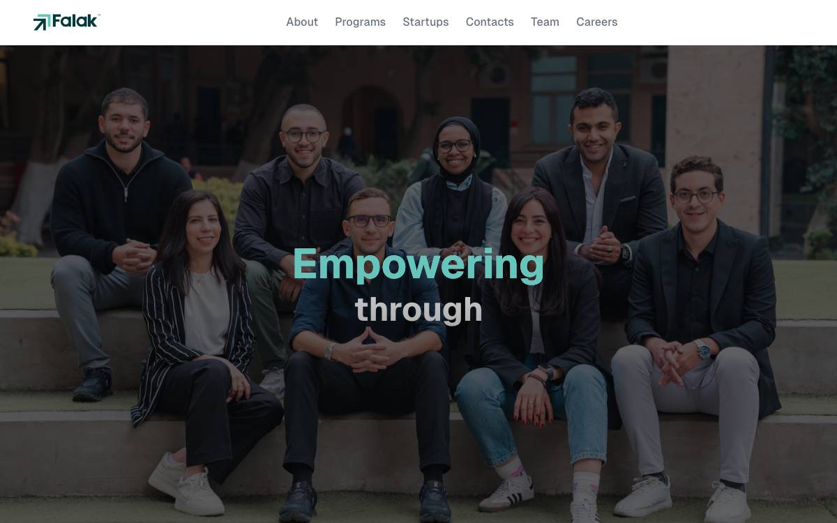 Falak Startups website preview