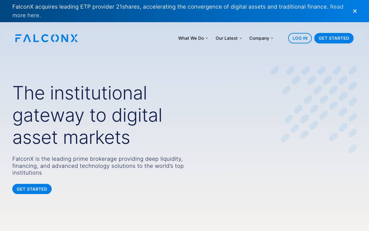FalconX Credit / Pareto Vault website preview