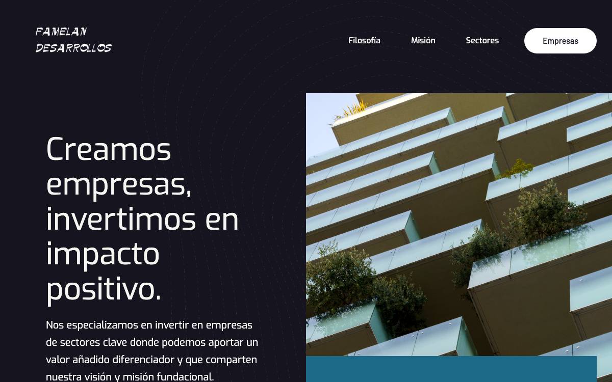 Famelan website preview