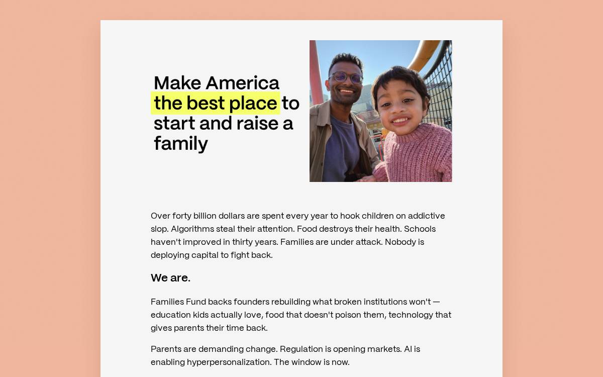 Families Fund website preview