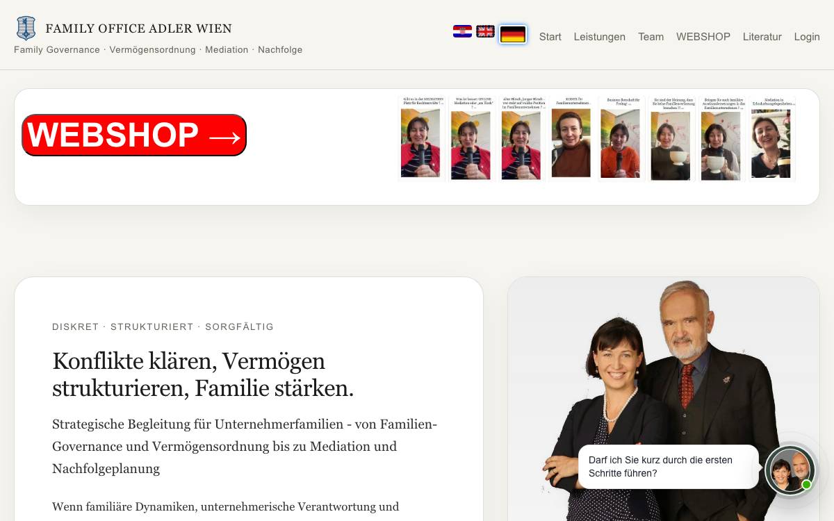 Family Office Adler website preview