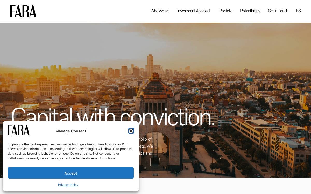 Fara website preview