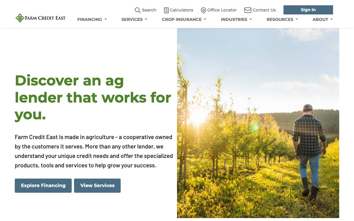 Farm Credit East website preview