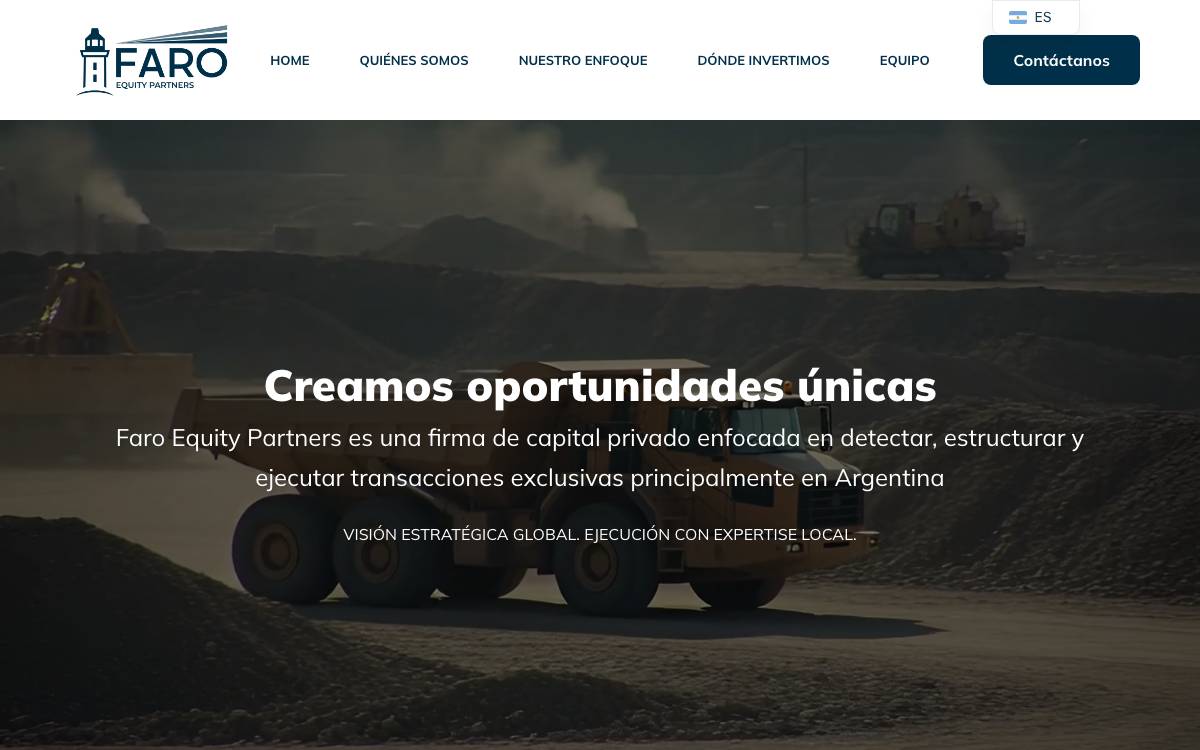 Faro Equity Partners website preview