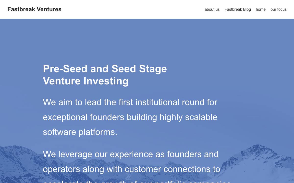 Fastbreak Ventures website preview
