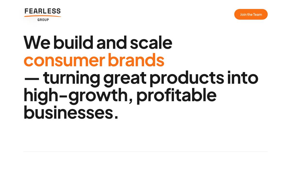 Fearless DTC Growth Fund website preview