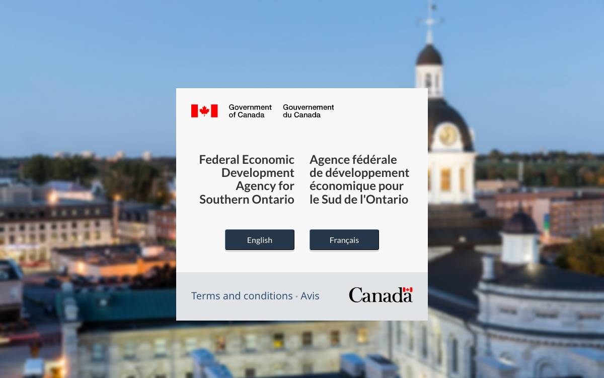 FedDev Ontario business funding website preview
