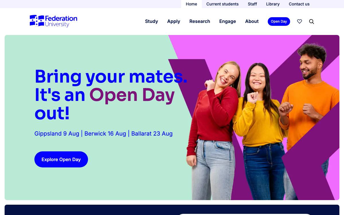 Federation University Regional Pre-Accelerator website preview