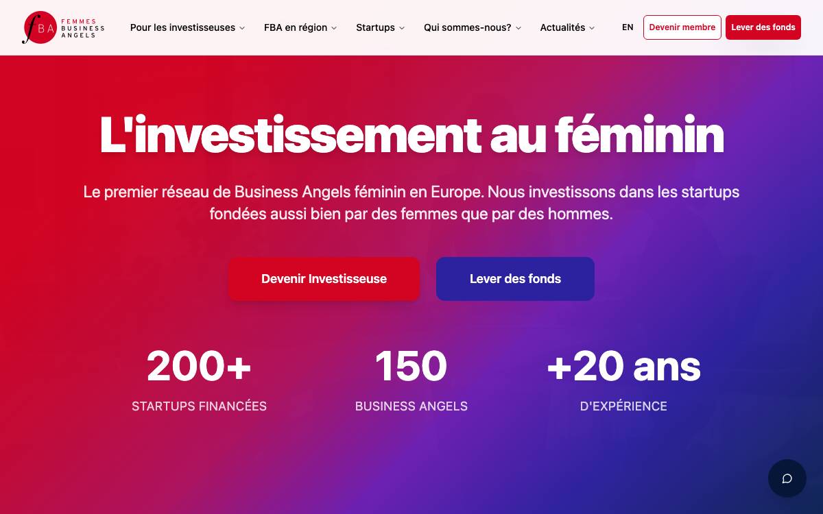 Femmes Business Angels website preview