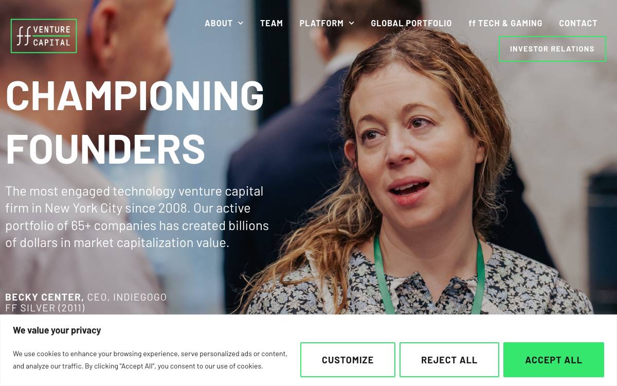 Ff Venture Capital website preview