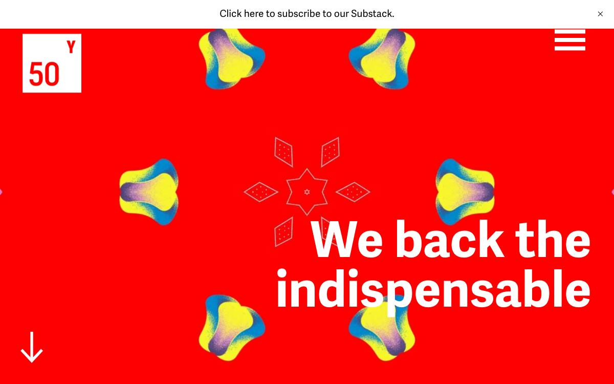 Fifty Years website preview
