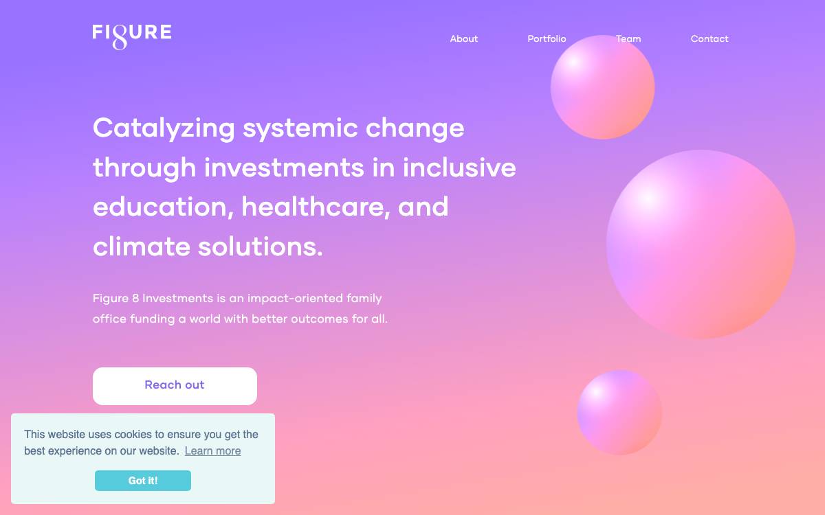Figure 8 Investments website preview