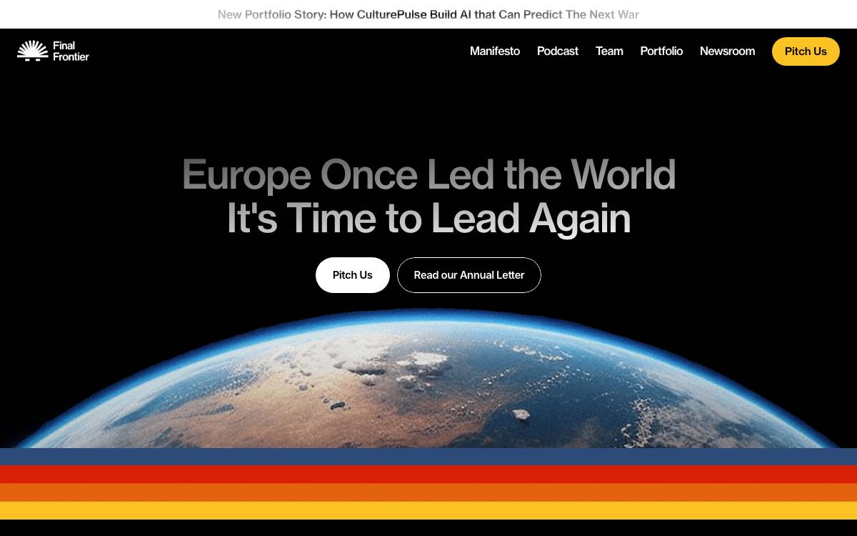 Final Frontier (Space & Defence VC) website preview